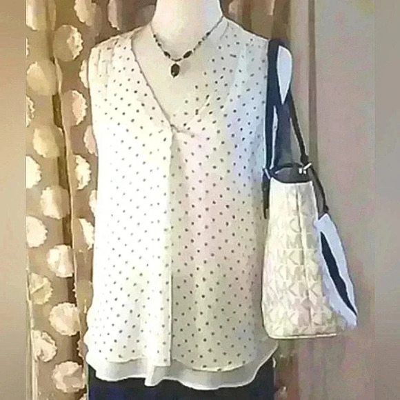 5/$25💮 ANN TAYLOR LOFT💮 sleeveless sheer blouse size SMALL - Picture 1 of 13